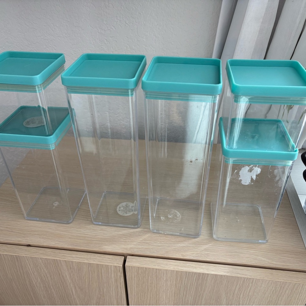 Airtight Food Storage Containers with Teal Lids Target
